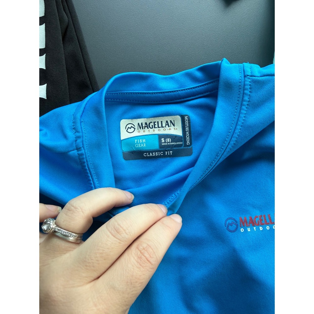 Magellan Outdoors Boys Fish Gear Shirt Bundle Size S 8 Blue Black Mint 3pc Lot - Picture 3 of 4